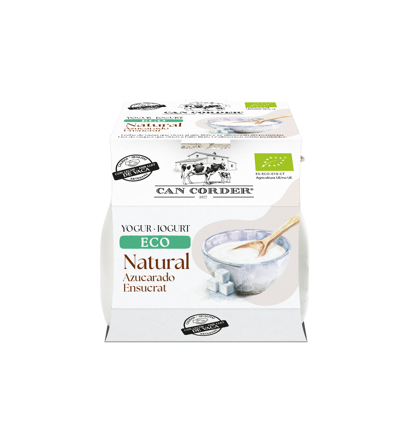 Yogur natural azucarado ecológico Can Corder